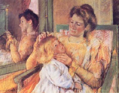 Mary Cassatt Woman Combing her Child's Hair